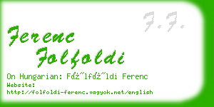 ferenc folfoldi business card